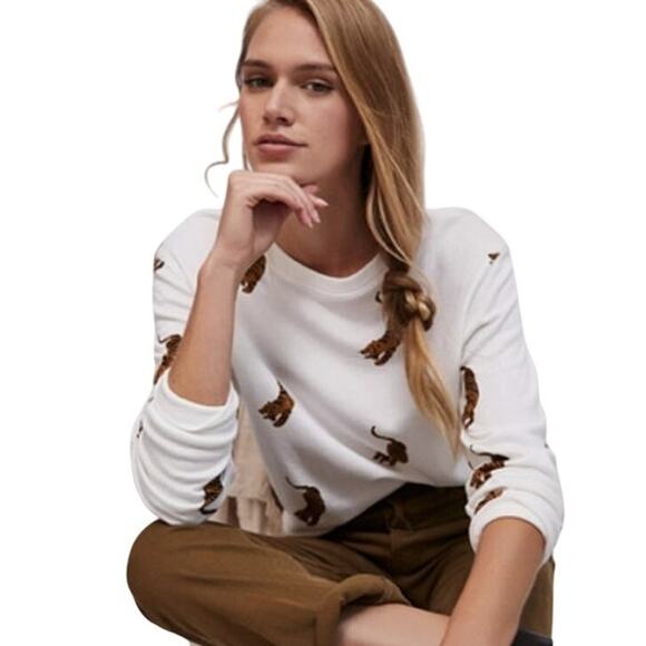 Monrow Tiger Graphic Boyfriend Sweatshirt XL - Picture 1 of 7